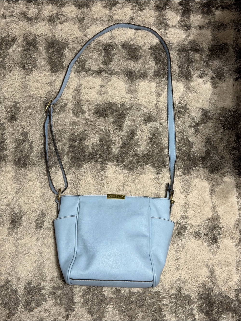 Liz Claiborne Light Blue Crossbody Bag Shoulder Purse Zip Top